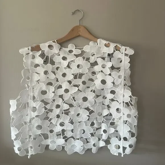Anthropologie Maeve Maeve Floral Lace Vest OS NEW WITH TAGS - Picture 2 of 7